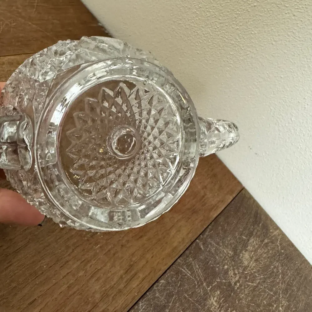 McKee Glass Company‎ Vintage Prescut Pressed Glass Open Sugar Bowl